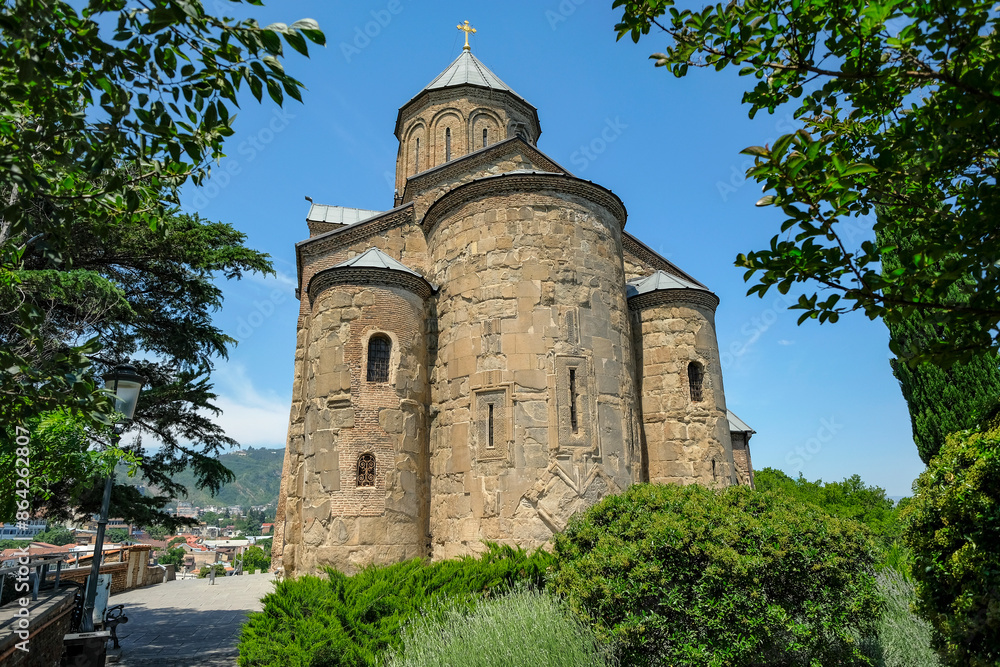 The Metekhi church of the Nativity of the Mother of God, known simply as Metekhi, in Tbilisi, Georgia. The Metekhi church of the Nativity of the Mother of God, known simply as Metekhi, in Tbilisi, Georgia.
