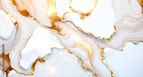 Abstract Gold and White Marble Background