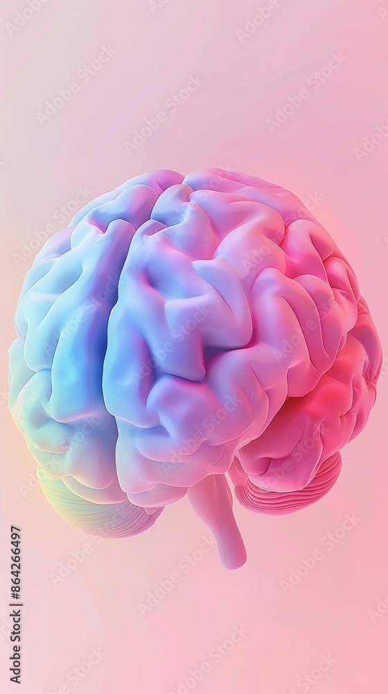 3D Rendering Picture of Colorful Brain 3D Rendering Picture of Colorful Brain