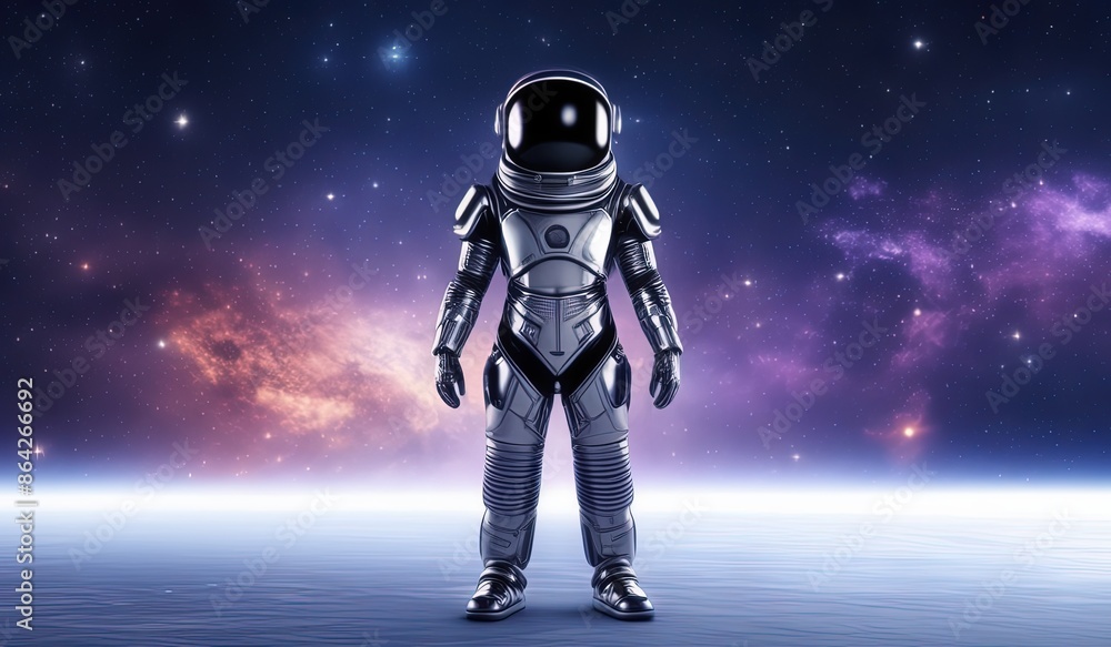 Fototapeta premium astronaut in space full body with background galaxy space