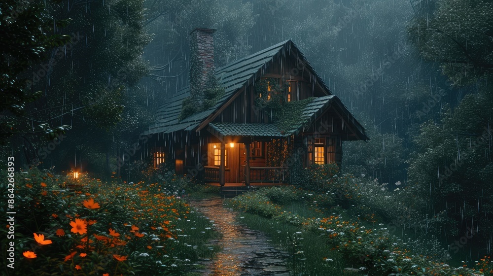 Enchanting Rainy Day: Cabin in the Woods Enchanting Rainy Day: Cabin in the Woods
