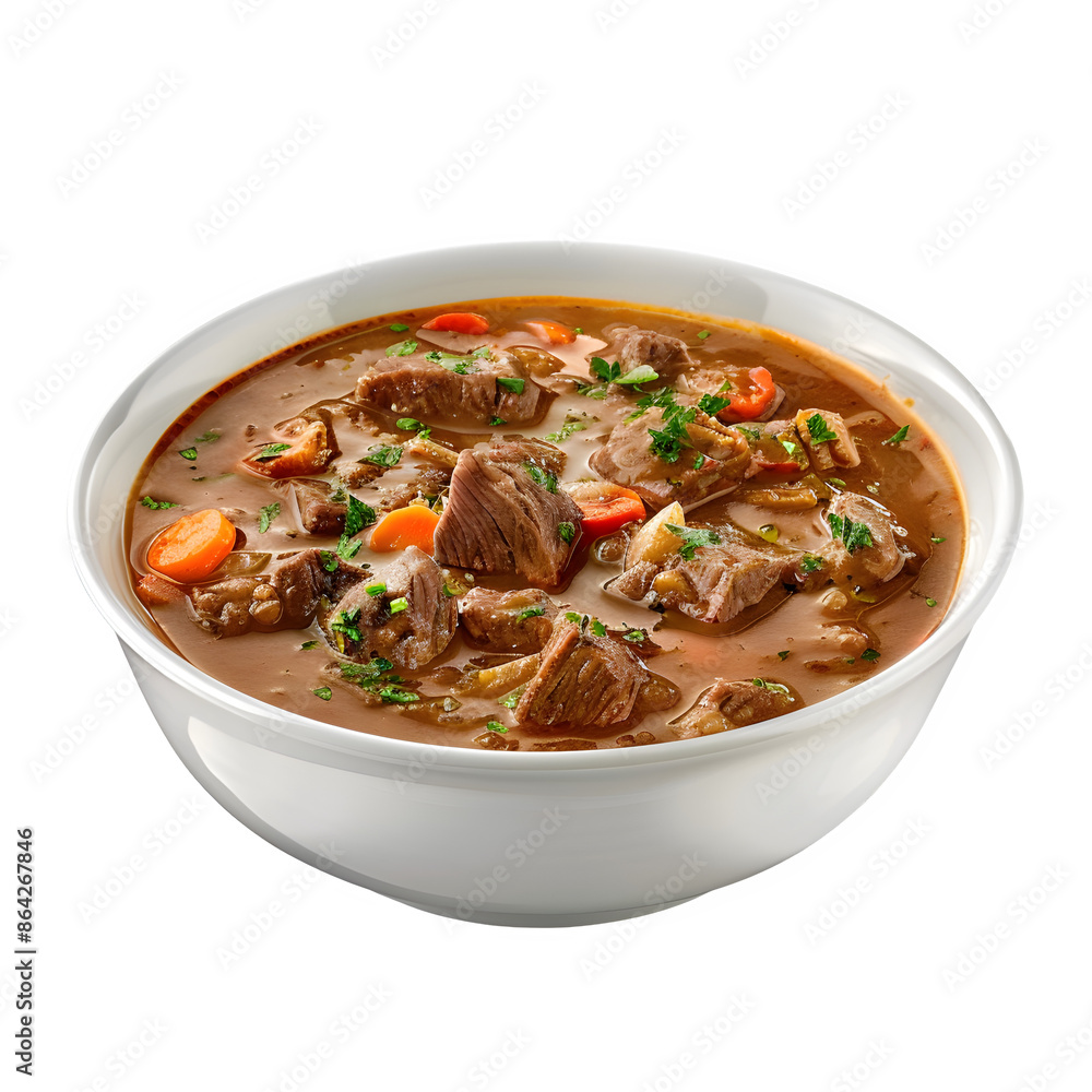 Traditional argentinian beef stew on transparent background Traditional argentinian beef stew on transparent background