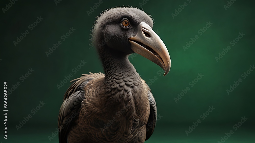Fototapeta premium True dodo on green screen.