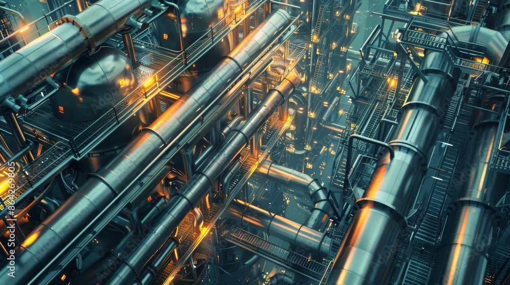 Industrial Network of Pipes and Catwalks Industrial Network of Pipes and Catwalks