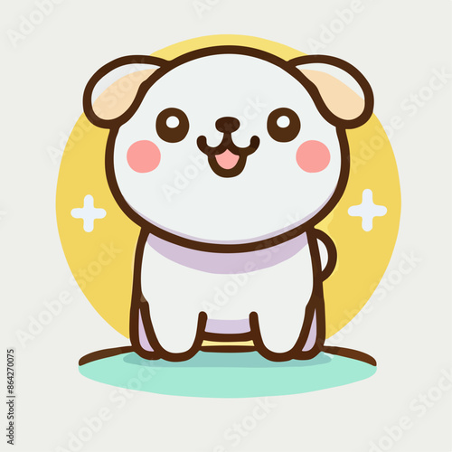 シンプルで可愛らしい犬のイラスト