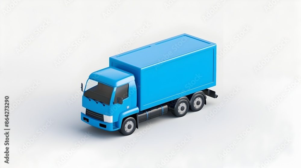 Fototapeta premium Blue Commercial Truck Transporting Cargo on the Road