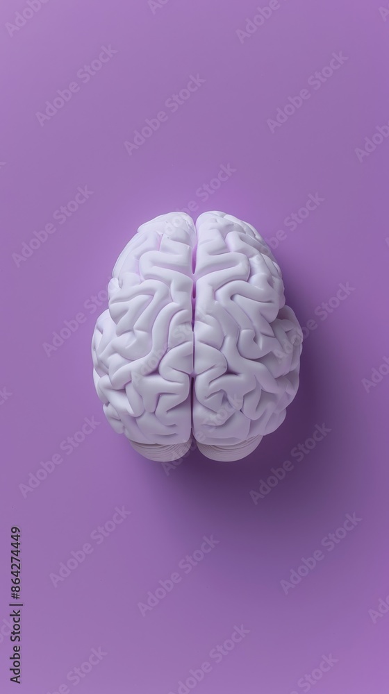 3D White Brain Icon with Soft Color Background 3D White Brain Icon with Soft Color Background