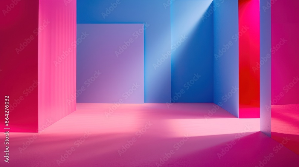 Abstract Composition with Pink, Blue and Purple Walls Abstract Composition with Pink, Blue and Purple Walls