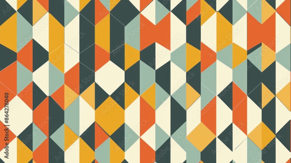 Abstract Geometric Pattern in Warm Colors Abstract Geometric Pattern in Warm Colors