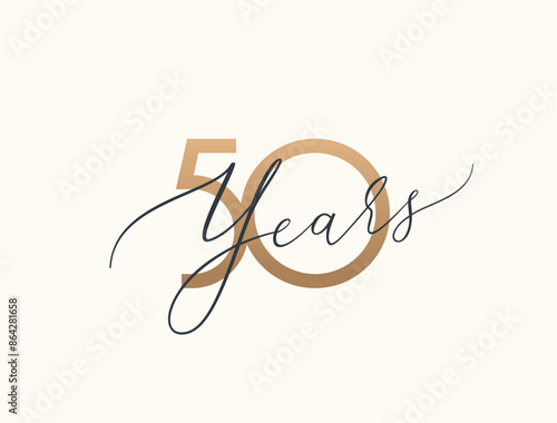 Fifty years celebration event. 50 years anniversary sign. Vector design template.
