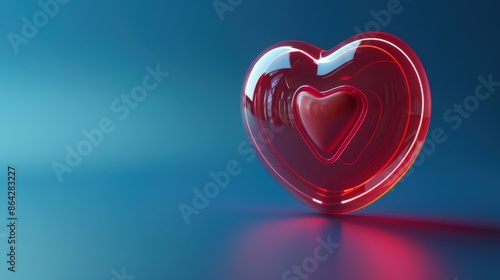 The glossy red heart photo