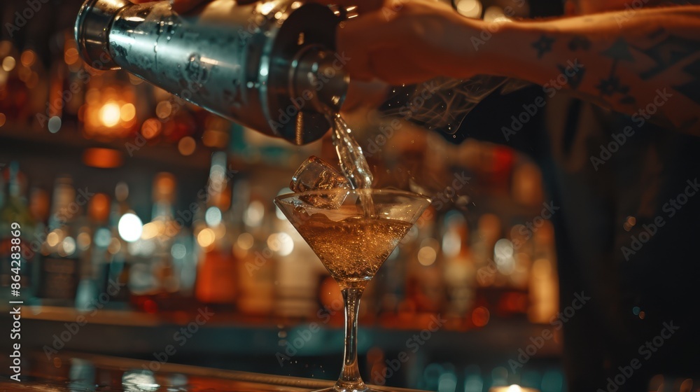 custom made wallpaper toronto digitalThe bartender pouring cocktail