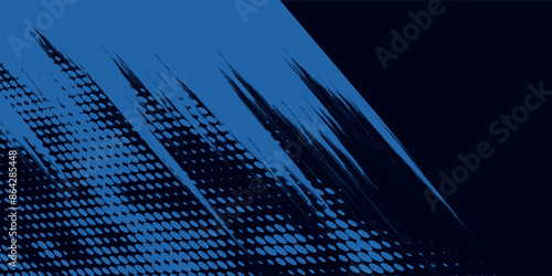 Modern abstract blue background with glowing geometric lines. Blue gradient hexagon shape design. Futuristic technology concept