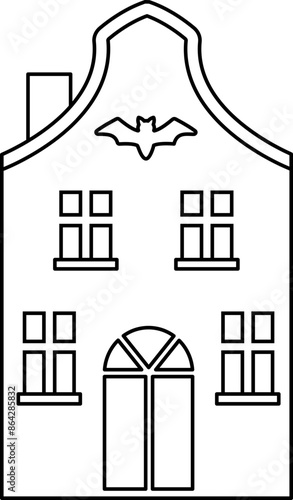 Halloween haunted house outline