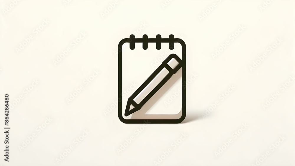 abstract notepad app icon in white background abstract notepad app icon in white background