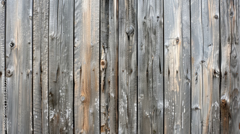Fototapeta premium Rustic Weathered Wooden Fence Texture with Visible Grain and Cracks