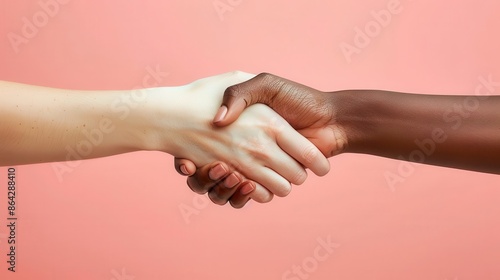 close up of two hands shaking each other © LUPACO C