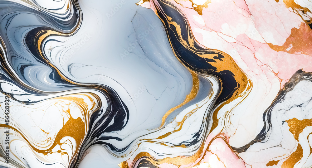 Abstract Marble Swirls with Gold Accents Abstract Marble Swirls with Gold Accents