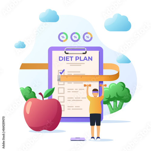 Diet plan vector icon image