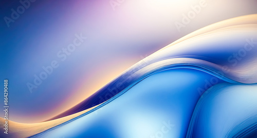 Abstract Blue and Yellow Wave Background