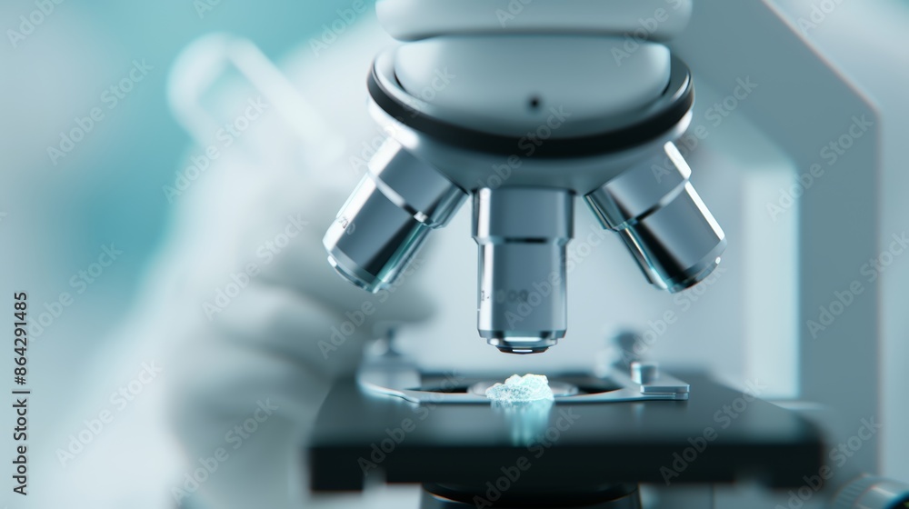 Realistic scientist at work in a laboratory, examining samples under a microscope, surrounded by advanced lab equipment, focused and precise, highly detailed scene Realistic scientist at work in a laboratory, examining samples under a microscope, surrounded by advanced lab equipment, focused and precise, highly detailed scene