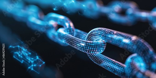 How Blockchain Is Rebuilding Cybersecurity | cybersecurity experts implementing blockchain | Blockchain Technology Concept with Digital Chain | Futuristic Cybersecurity with Blockchain Link