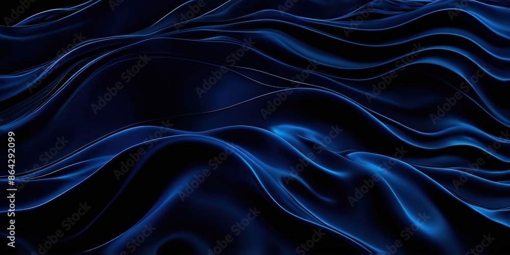 Obraz premium Abstract dark blue wavy background