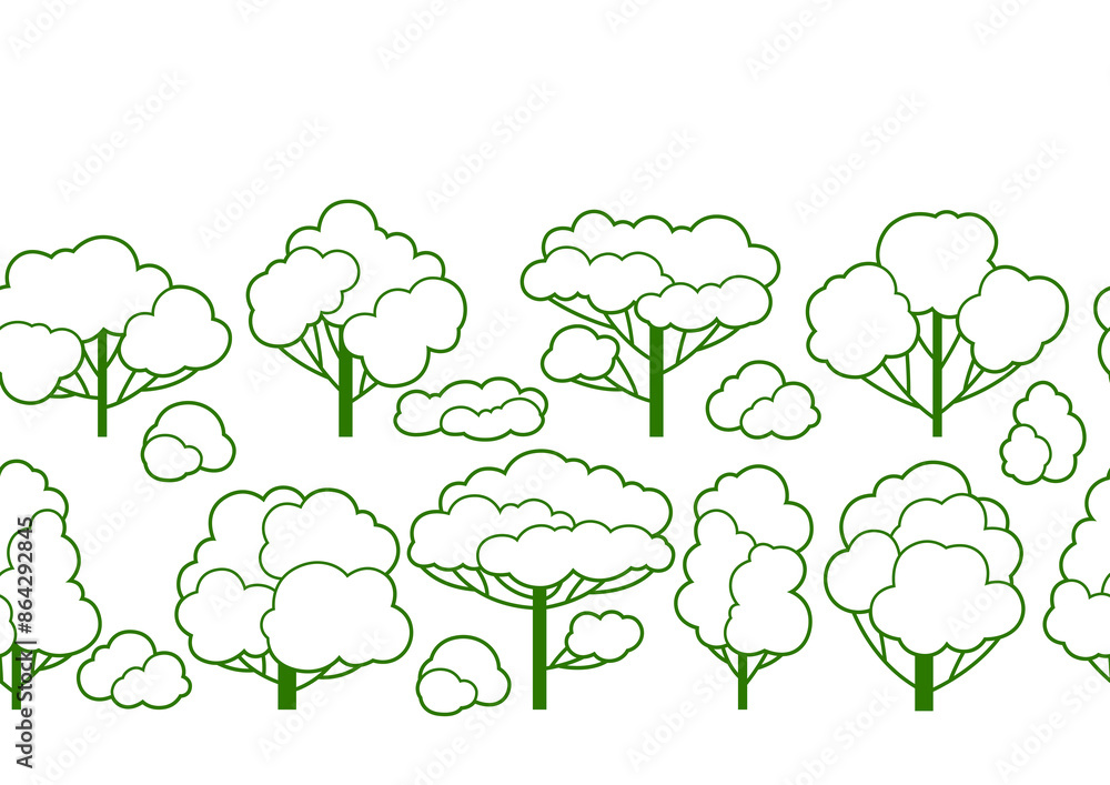 Pattern with trees. Spring or summer stylized plants. Pattern with trees. Spring or summer stylized plants.