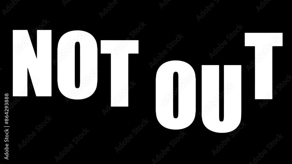 Not out cricket match text animation vedio, cricket, player, not out, 3d Not out cricket match text animation vedio, cricket, player, not out, 3d