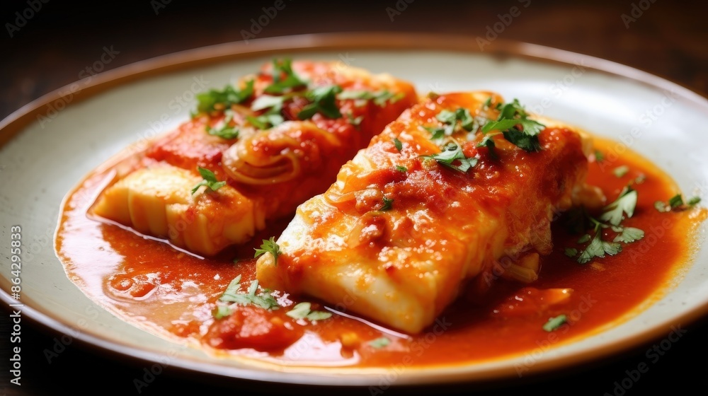 Delicious Cod Fillet in Red Sauce Delicious Cod Fillet in Red Sauce