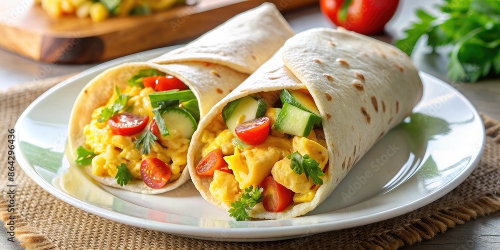 Fresh veggie wraps with avocado and tomatoes. Fresh veggie wraps with avocado and tomatoes.
