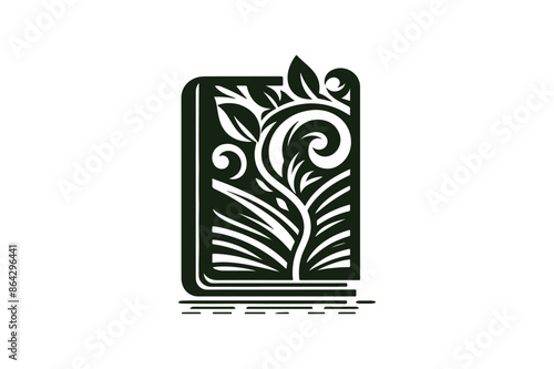 silhouette image of a book logo icon 