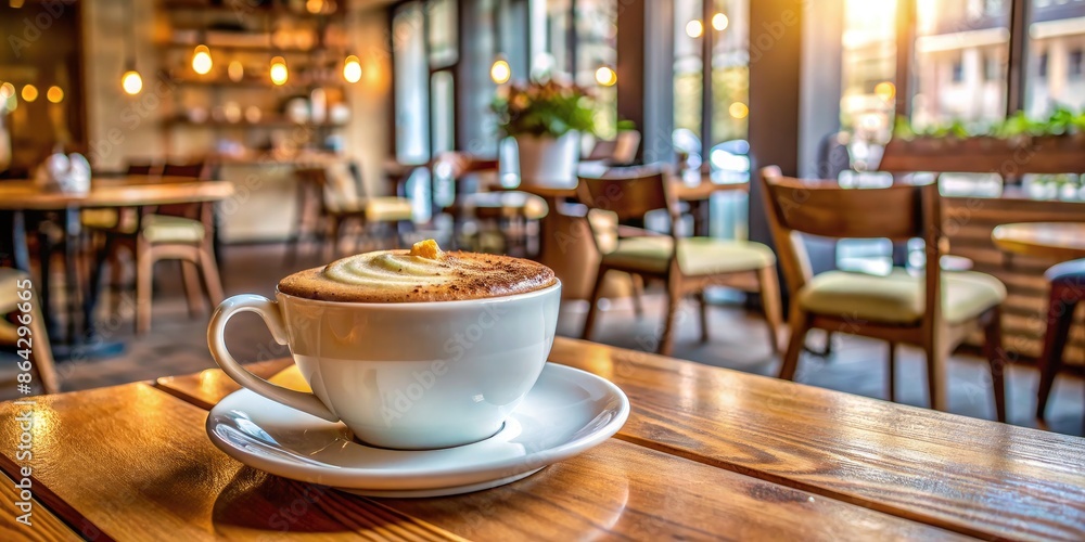 Cozy cafe with a cup of cappuccino. Cozy cafe with a cup of cappuccino.