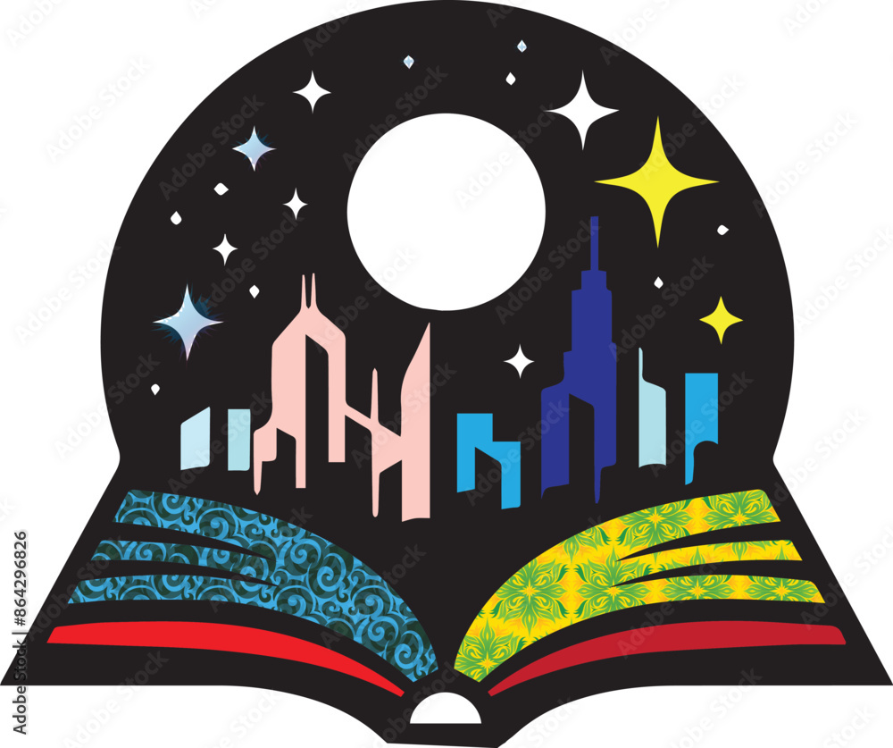 Obraz premium silhouette image of a book logo icon