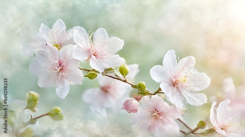 A beautiful floral composition with delicate light pink and white mixed flowers. A beautiful floral composition with delicate light pink and white mixed flowers.