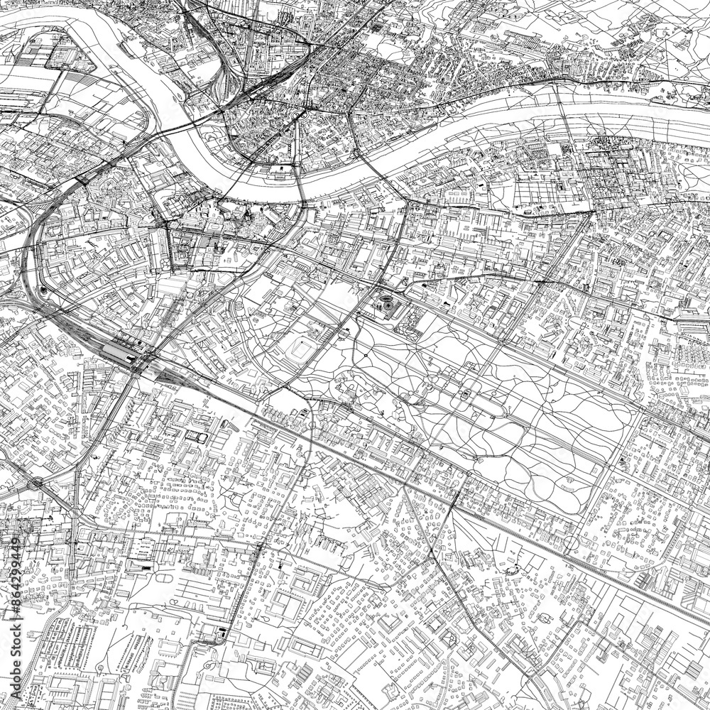 3D illustration of city and urban in Dresden Germany 3D illustration of city and urban in Dresden Germany