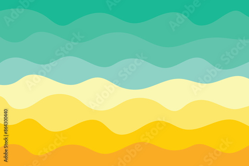 Summer wave background. Sea and beach concept. Vector illustration