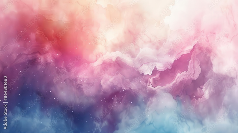 Fototapeta premium ethereal watercolor fusion dreamy digital background with soft pastel textures digital illustration