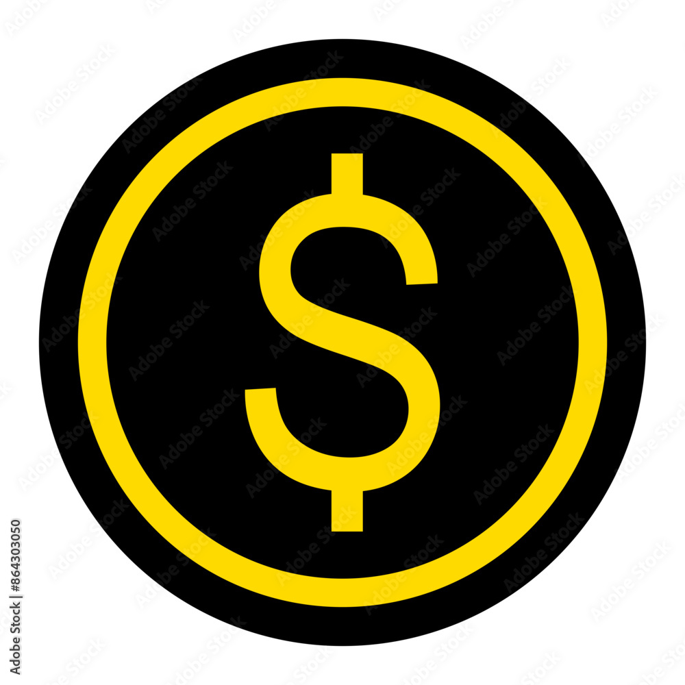 Obraz premium ikona znaku dolara, grafika wektorowa