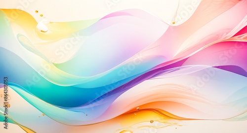 Abstract Colorful Liquid Waves