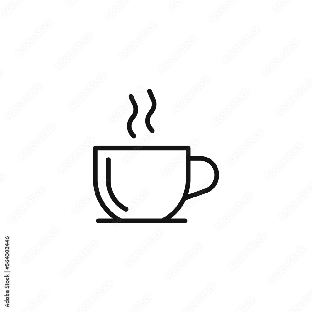 Coffee Mug Icon for Cafes and Beverage Services Coffee Mug Icon for Cafes and Beverage Services