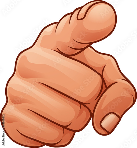 A need or want you pointing finger cartoon hand icon concept