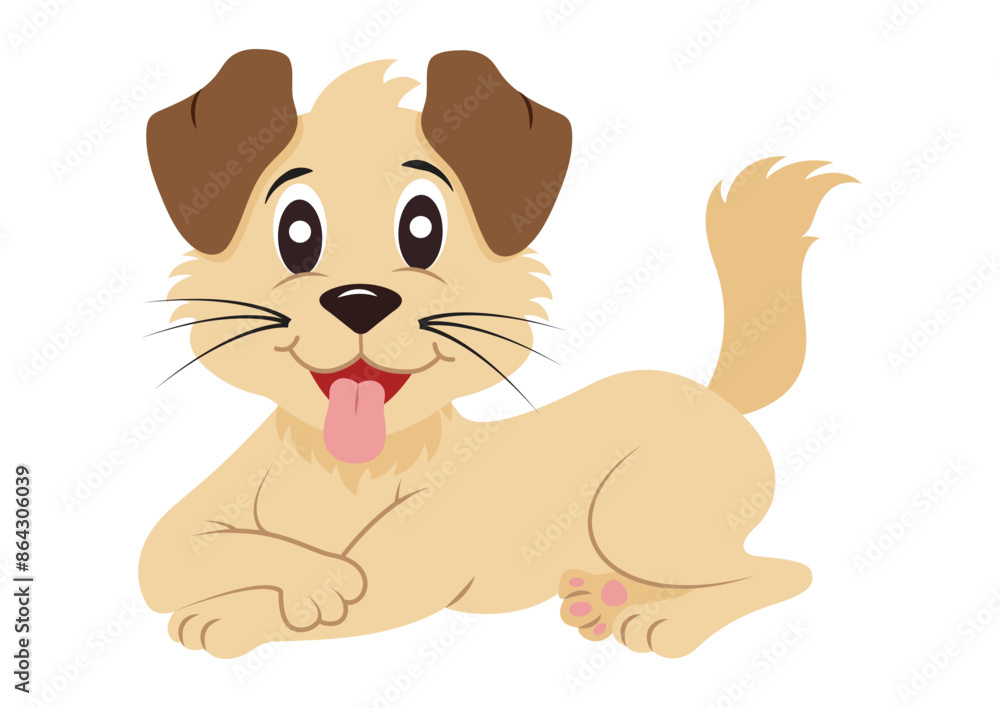 Cartoon Little Dog Vector Flat Designs Isolated on White Background Cartoon Little Dog Vector Flat Designs Isolated on White Background