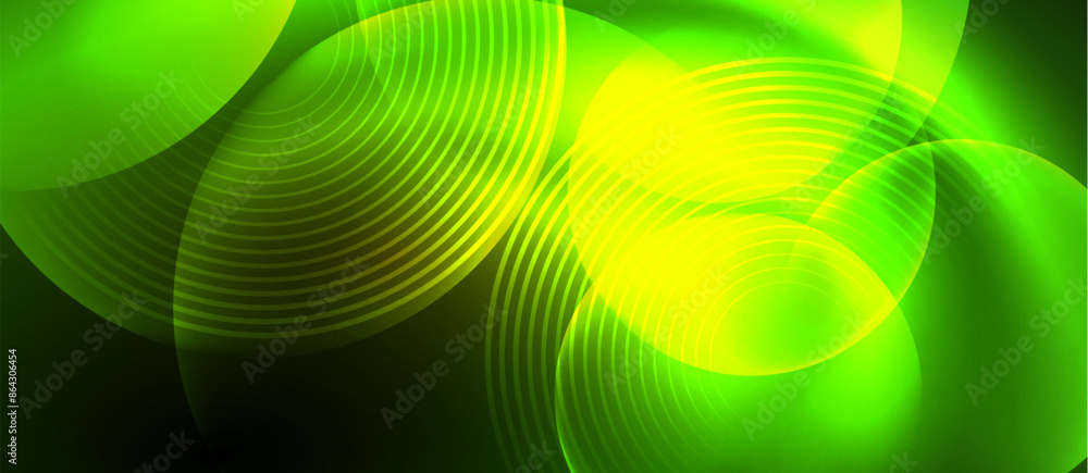 Techno concept with neon circles geometric design. Vector Illustration For Wallpaper, Banner, Background, Card, Book Illustration, landing page Techno concept with neon circles geometric design. Vector Illustration For Wallpaper, Banner, Background, Card, Book Illustration, landing page