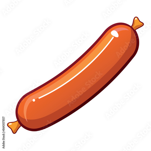 Icon of grilled sausage Isolated on a white backdrop, a vector icon of a grilled sausage for site design

