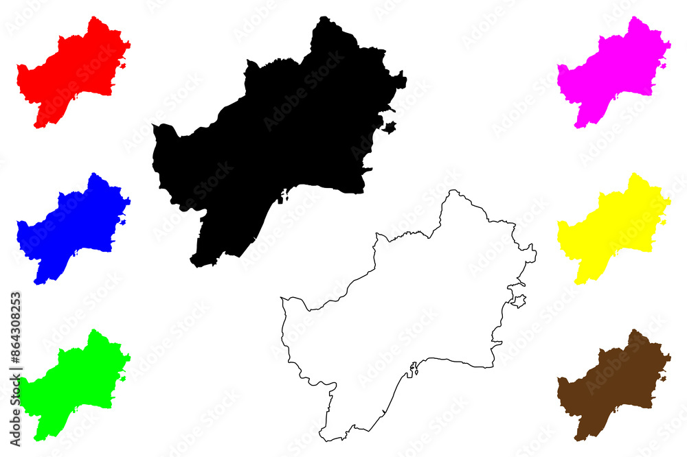 Malaga City (Kingdom of Spain, Andalusia) map vector illustration, scribble sketch City of Malaga map Malaga City (Kingdom of Spain, Andalusia) map vector illustration, scribble sketch City of Malaga map