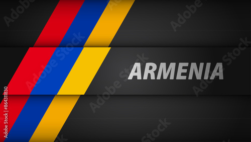 Edge background Armenia graphic and label.