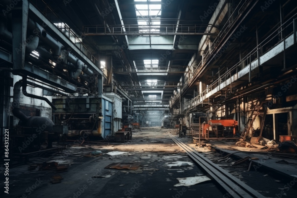 Interior of a empty plastic factory Interior of a empty plastic factory