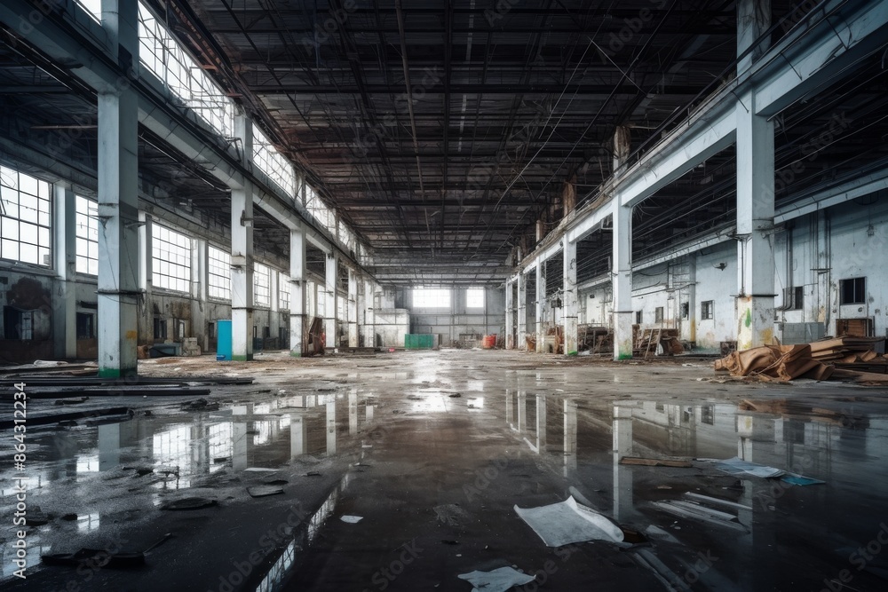 Interior of a empty plastic factory Interior of a empty plastic factory