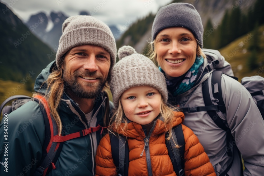 Portrait of a group of diverse people on mountain hike Portrait of a group of diverse people on mountain hike